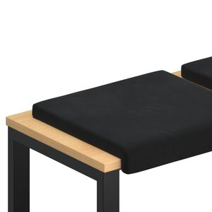 vidaXL B&auml;nk kudde 2 st Sammet Svart Djup 35 cm