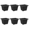 vidaXL Kvadratisk Blomkruka 6 pcs Svart 28,5 x 28,5 x 22 cm Plast