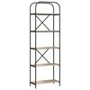 vidaXL Hyllsystem 5 niv&aring;er 60 x 30 x 183 cm Konstruerat tr&auml; Sonoma-ek