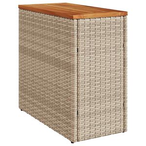 vidaXL Tr&auml;dg&aring;rdsbord med tr&auml;skiva beige 58x27,5x55 cm konstrotting