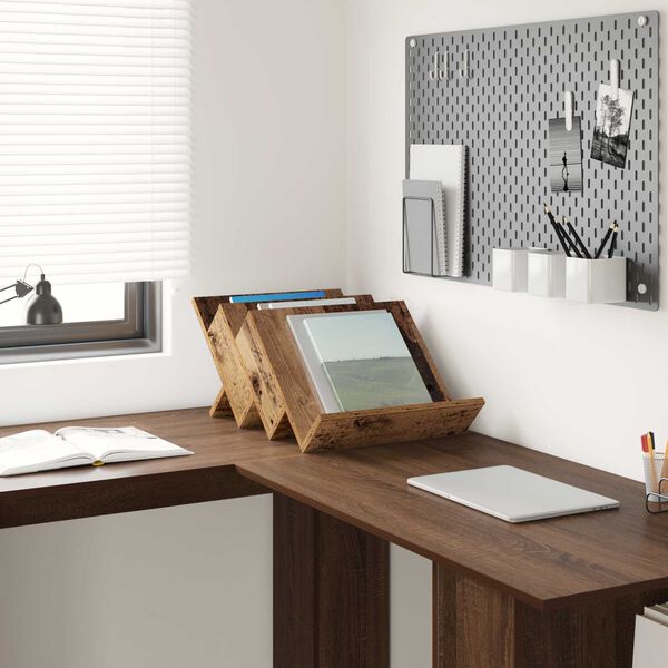 vidaXL Tidningshylla Gammalt tr&auml; 53 x 40 x 28.5 cm Konstruerat tr&auml;