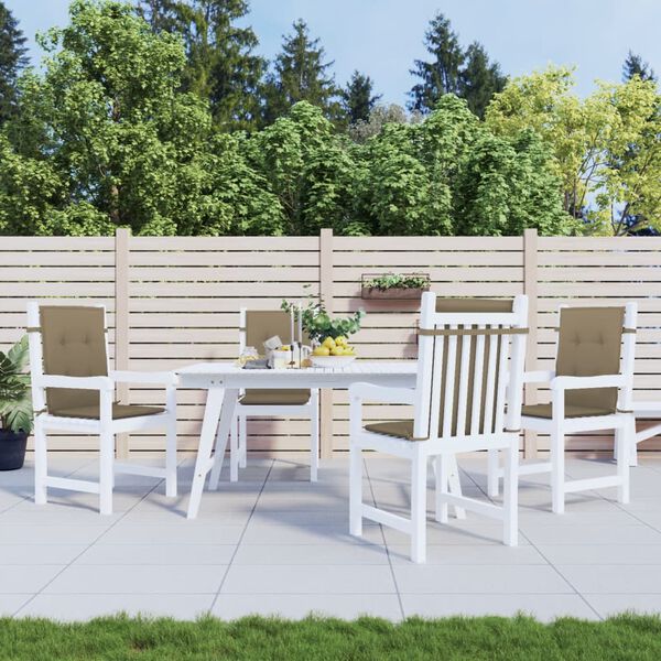 vidaXL Stolsdynor l&aring;gt ryggst&ouml;d 4 st melerad taupe 100x50x4 cm tyg