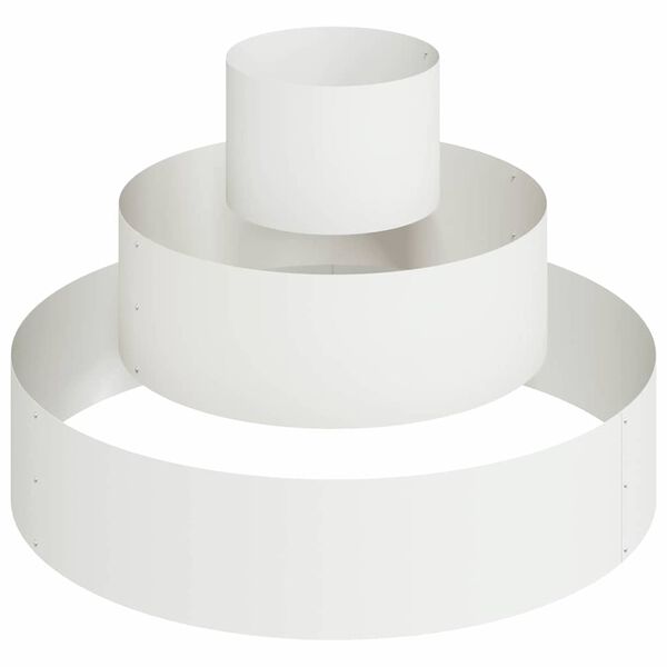 vidaXL Tr&auml;dg&aring;rdsplanterare Vit 90 x 90 x 20 cm Kallvalsat st&aring;l