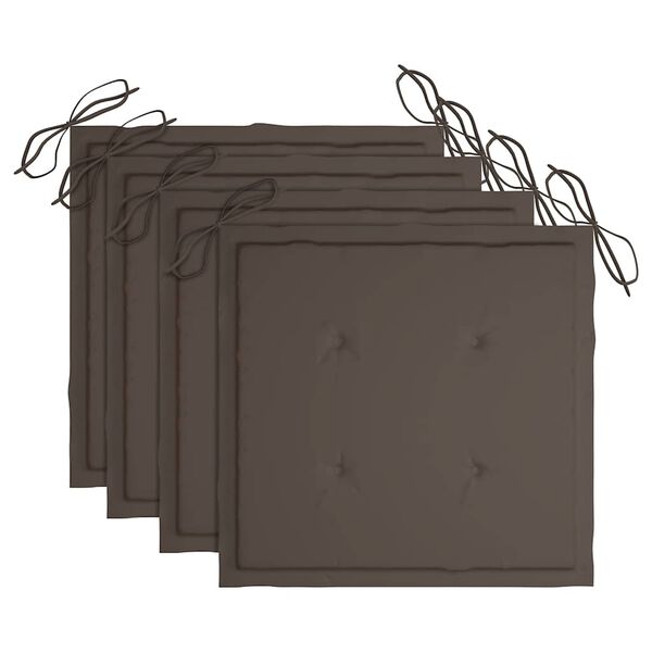 vidaXL Stolsdynor 4 st taupe 40x40x4 cm oxfordtyg