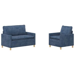 vidaXL Soffset 2 st Bl&aring; Polyester
