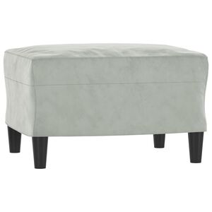 vidaXL Fotpall ljusgr&aring; 60x50x41 cm sammet
