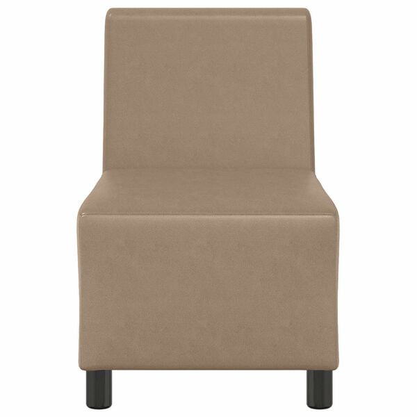 vidaXL | Modulsofa utan armst&ouml;d | Cappuccino 55 x 74 x 82 cm Konstl&auml;der