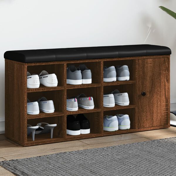 vidaXL Skob&auml;nk brun ek 102x32x50 cm konstruerat tr&auml;