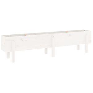 vidaXL Odlingsl&aring;da p&aring; ben 160x30x38 cm vit massiv furu