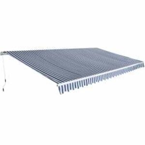 vidaXL Markis manuellt inf&auml;llbar 600 cm bl&aring;/vit