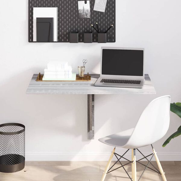 vidaXL Väggbord grå sonoma 100x60x56 cm konstruerat trä