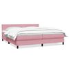 vidaXL Rams&auml;ng med madrass rosa 180x210 cm sammet