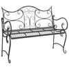 vidaXL Tr&auml;dg&aring;rdsb&auml;nk 2-Antal sittplatser 114 x 56,5 x 90 cm St&aring;l