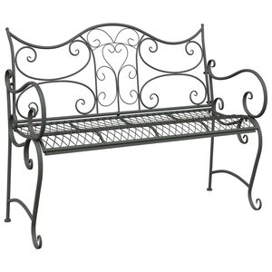 vidaXL Tr&auml;dg&aring;rdsb&auml;nk 2-Antal sittplatser 114 x 56,5 x 90 cm St&aring;l