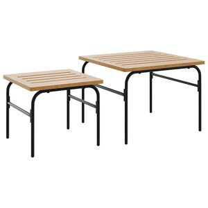 vidaXL Tr&auml;dg&aring;rdsbord 2 st brunt och svart st&aring;l