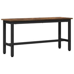 vidaXL Matb&auml;nk R&ouml;kt ek 100 x 32,5 x 48,5 cm Konstruerat tr&auml; och st&aring;l