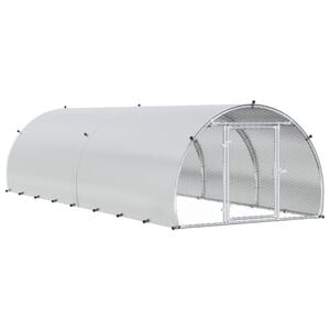 vidaXL H&ouml;nsg&aring;rd Silver 400 x 150 x 100 cm Galvaniserat st&aring;l