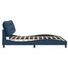 vidaXL Bed Frame without Mattress "Hvar" Blue 200x200 cm Fabric