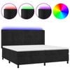 vidaXL Rams&auml;ng med madrass & LED svart 200x200 cm sammet