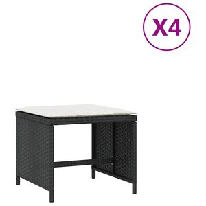 vidaXL Tr&auml;dg&aring;rdspallar med dynor 4 st svart 41x41x36 cm konstrotting