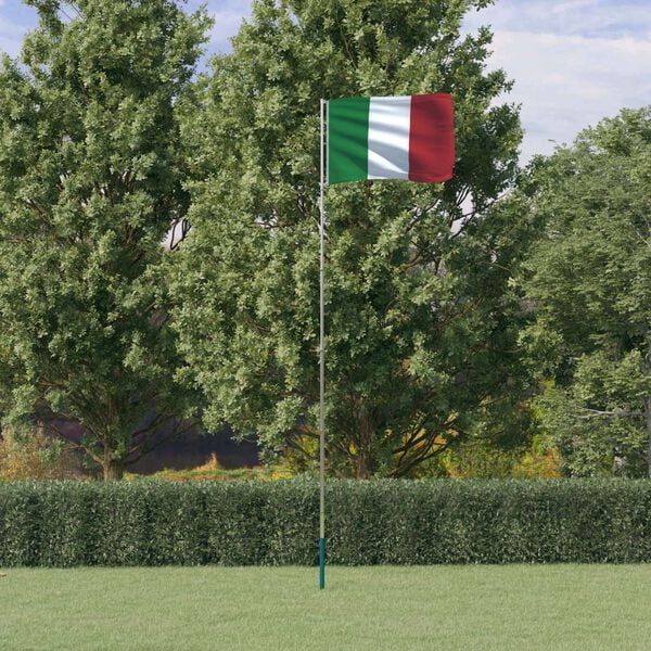 vidaXL Italiens flagga och flaggst&aring;ng 5,5 m aluminium