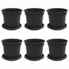 vidaXL V&auml;xtkrukor 6 pcs Svart &Oslash; 15 x 12 cm Plast
