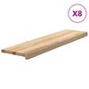 vidaXL Trappstegsmattor 8 pcs obehandlad 100x25x2 cm massiv ek