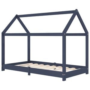 vidaXL Barns&auml;ng gr&aring; massiv furu 70x140 cm