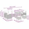 vidaXL Trädgårdsoffset med kudde 10 pcs Beige Poly rattan