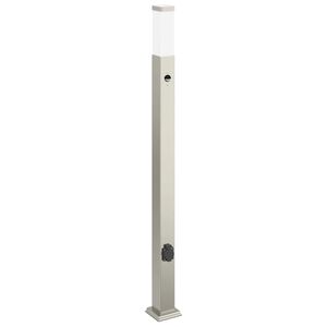 vidaXL Pollare med sensor och uttag 110 cm rostfritt st&aring;l IP44