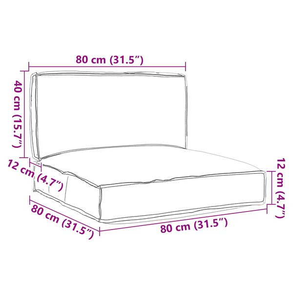 vidaXL Pallkuddset 2 pcs Taupe Oxford Tyg