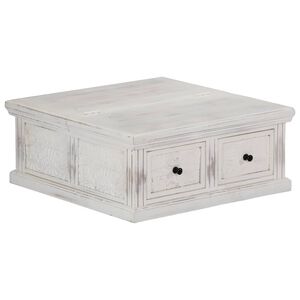 vidaXL Soffbord vit 70x70x30 cm massivt mangotr&auml;