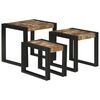 vidaXL Nestingbord 3 st Brun och svart 50 x 40 x 45 cm