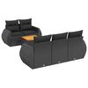 vidaXL Loungegrupp med dynor 6 delar svart konstrotting
