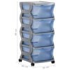 vidaXL F&ouml;rvaringsl&aring;dor med hjul 36x40x80 cm gr&aring; och bl&aring;