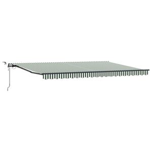 vidaXL Utdragbar markis Gr&ouml;n och Vit 500 &times; 350 cm Polyester