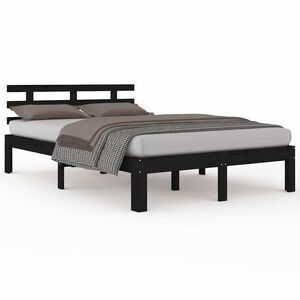 vidaXL S&auml;ngram svart massivt tr&auml; 200x200 cm