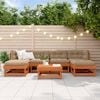 vidaXL Tr&auml;dg&aring;rd loungem&ouml;bler 7 pcs VaxBrun Massivt furu
