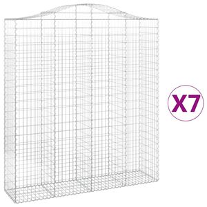 vidaXL Gabioner b&aring;gformade 7 st 200x50x220/240 cm galvaniserat j&auml;rn