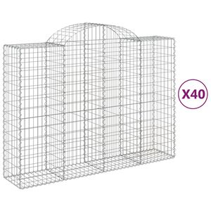 vidaXL Gabioner b&aring;gformade 40 st 200x50x140/160 cm galvaniserat j&auml;rn