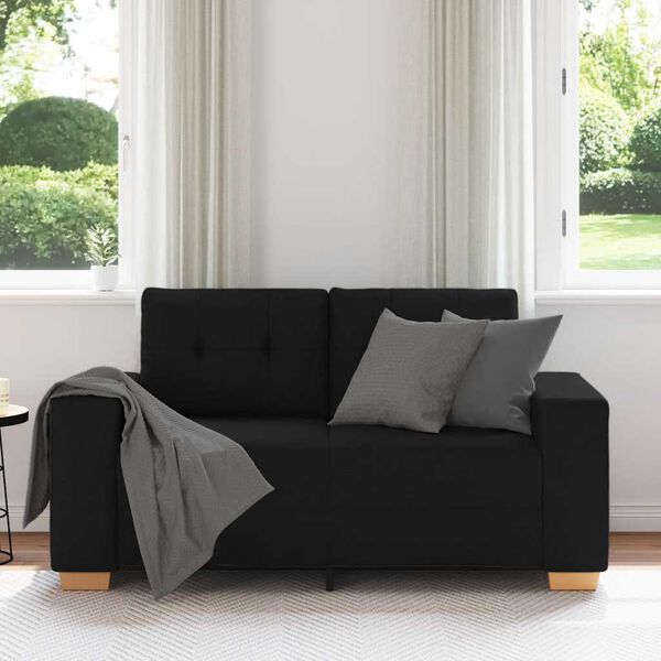 vidaXL Loveseat soffa svart 160x77x82 cm tyg