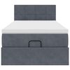 vidaXL Ottoman sängram med madrass mörkgrå 80x200 cm sammet