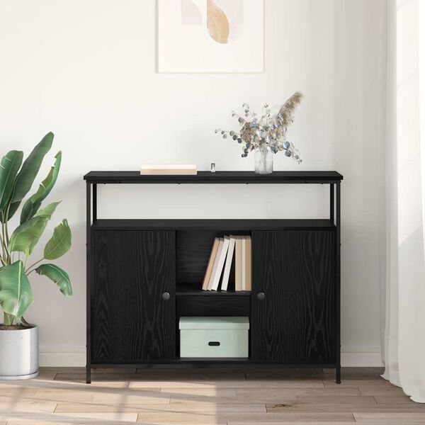 vidaXL Sideboard Svart Ek 100 x 35 x 80 cm Konstruerat tr&auml;