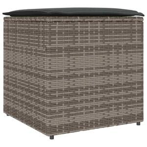 vidaXL Kuddbox med lagring Gr&aring; 50 x 50 x 50 cm konstrotting