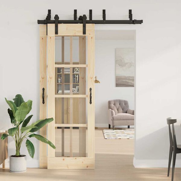 vidaXL Skjutdörrsbeslag 152,5 cm stål svart