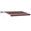 vidaXL Manuell markisram med LED-lampor Brun och vit 2,5 x 2 m