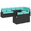 vidaXL Tr&auml;dg&aring;rdsoffset 9 st Svart Poly rattan