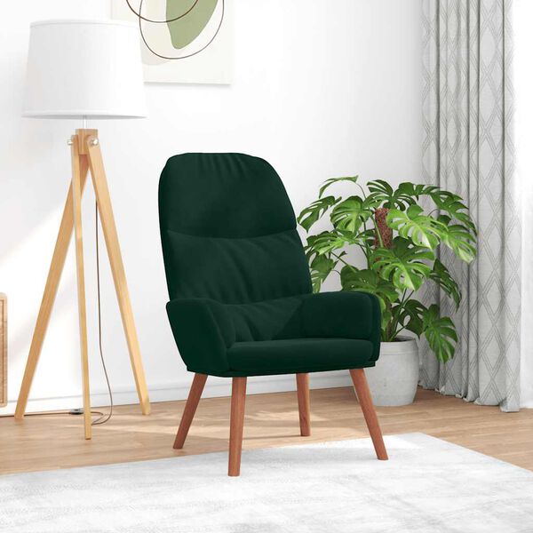 vidaXL Vilstol m&ouml;rkgr&ouml;n sammet