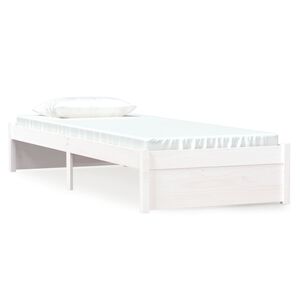 vidaXL S&auml;ngram vit massivt tr&auml; 75x190 cm