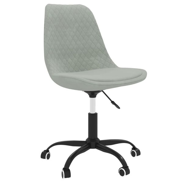 vidaXL Snurrbara matstolar 4 st ljusgr&aring; tyg